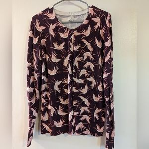 Purple crane cardigan